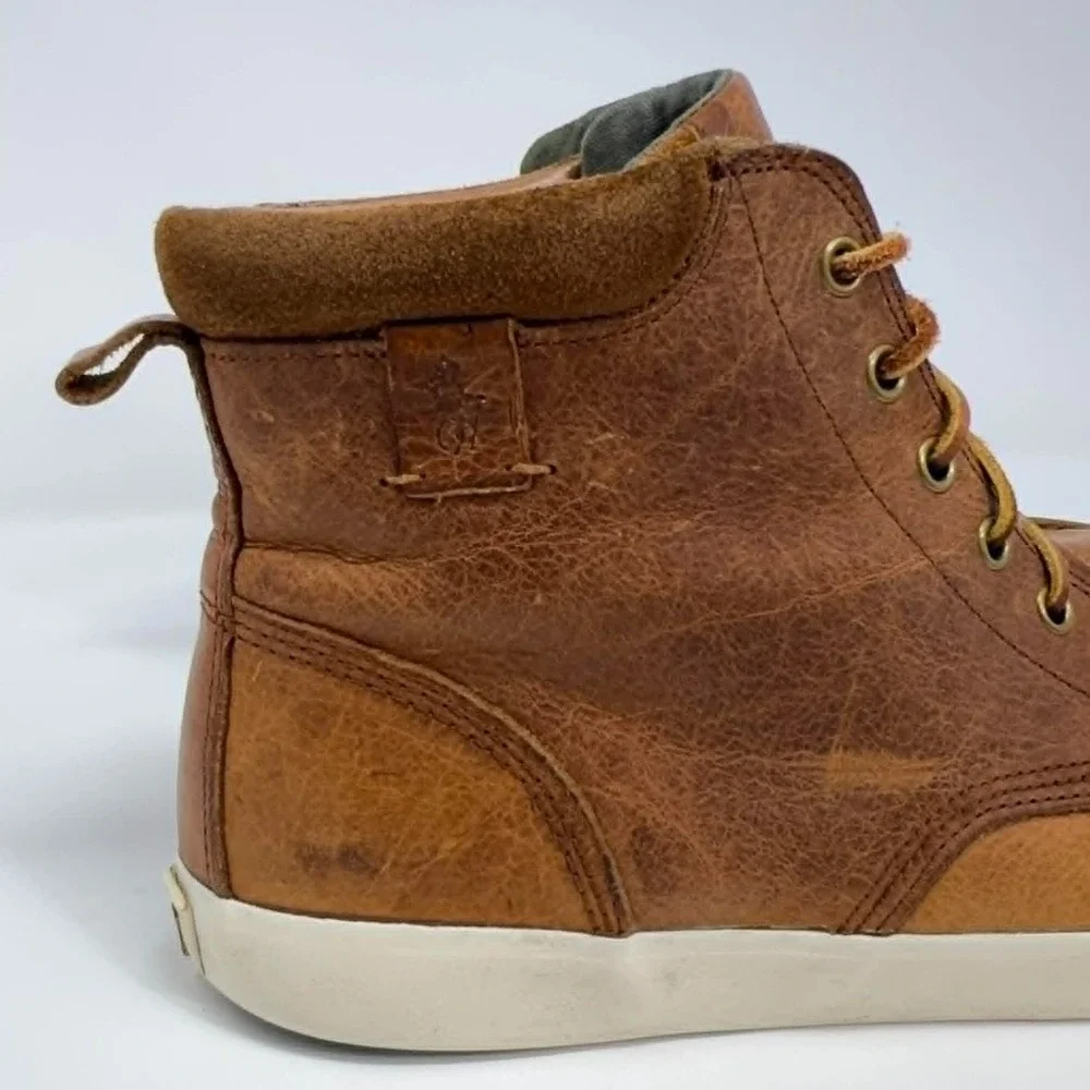 Polo Ralph Lauren Chukka Boots Mens 10 D Brown Leather Hi Top Shoe Tedd Preppy